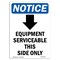 Signmission OSHA Notice, Sign, 7" Height, Equipment Serviceable Sign With Symbol, 7" X 5", Portrait OS-NS-D-57-V-12124 - alternate 1